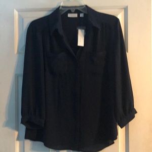 NY & Co. - Navy collared blouse.